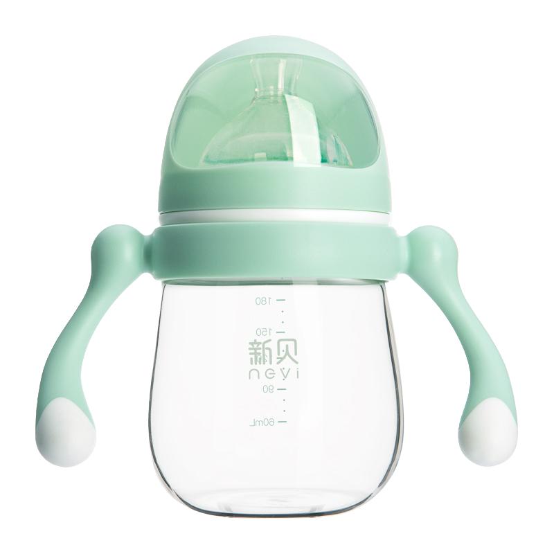 ncvi 新贝 XB-9078  玻璃奶瓶 180ml 绿色