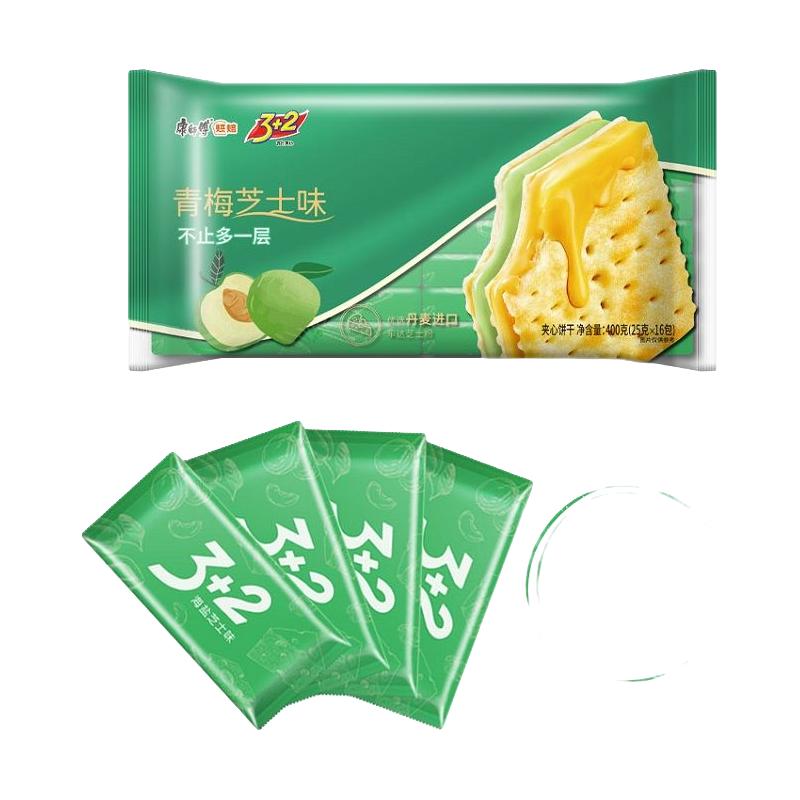 新口味】康师傅饼干夹心400g独立袋装青梅芝士海盐芝士味下午茶