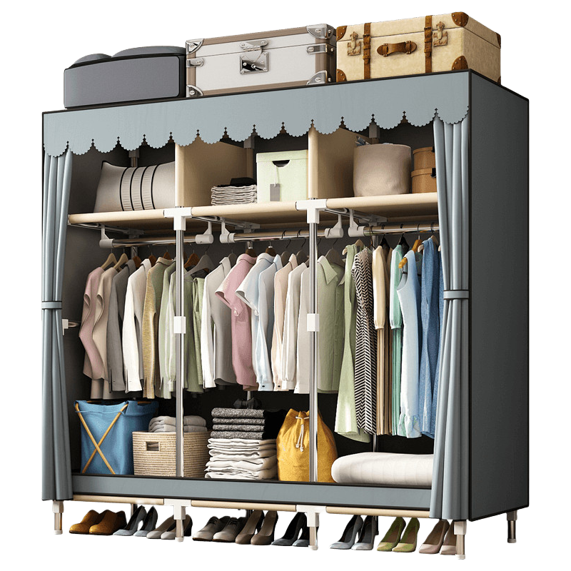 乐爱家 简易衣柜加固布艺衣柜