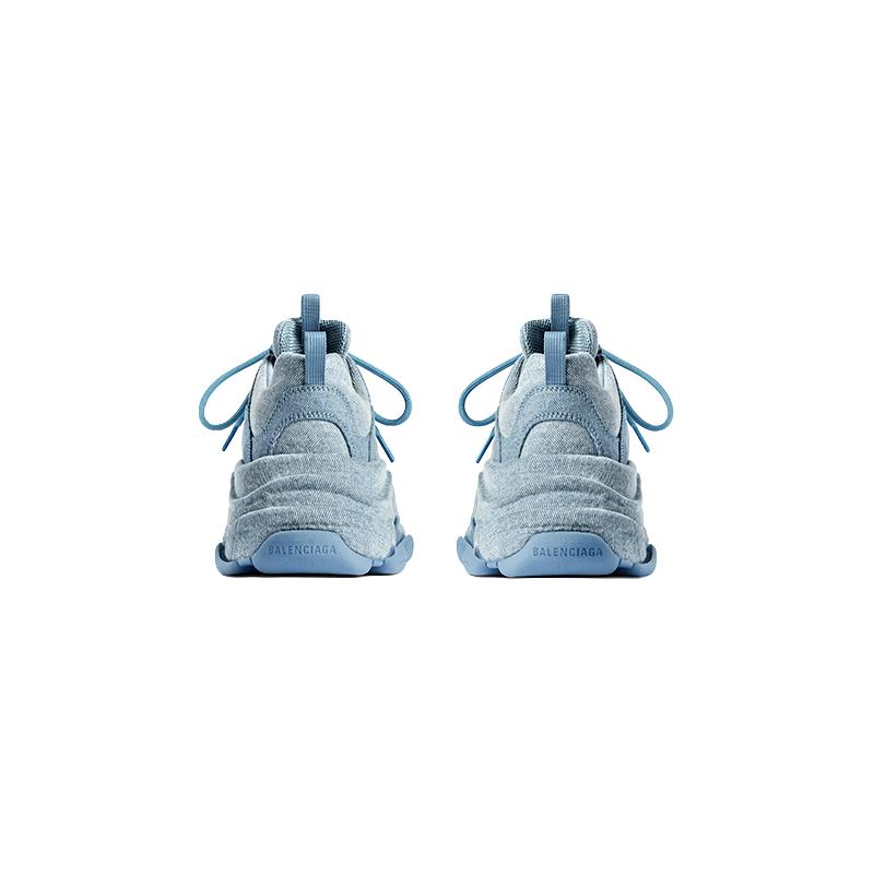 BALENCIAGA巴黎世家23冬季TRIPLE S女士牛仔运动老爹鞋