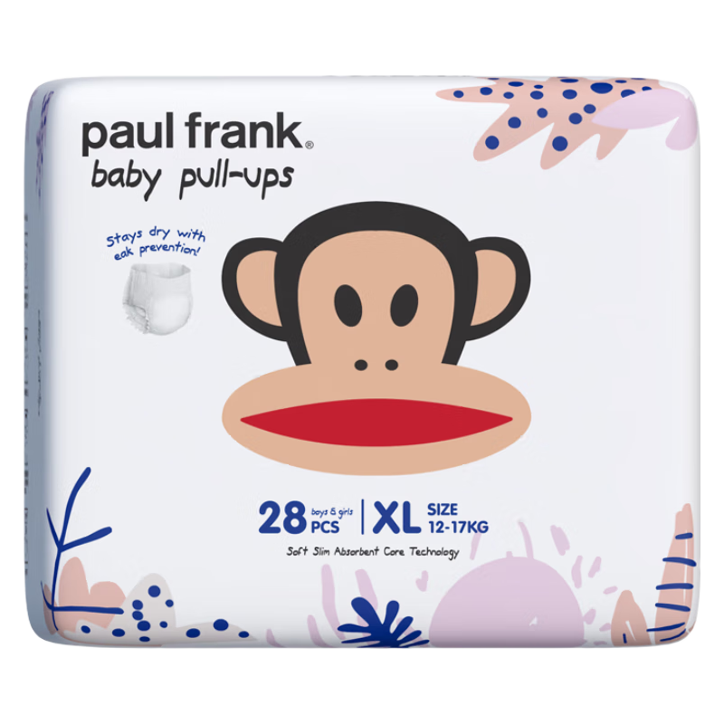 大嘴猴 婴儿拉拉裤奇幻丛林超薄透气亲肤干爽成长裤 拉拉裤XL码(实发2包，共56片)