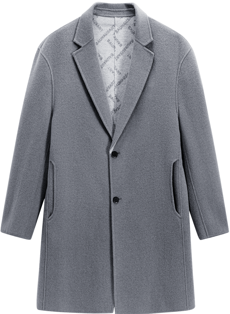 GXG 冬季GXG男士多色提花全羊毛休闲简约潮搭长大衣男