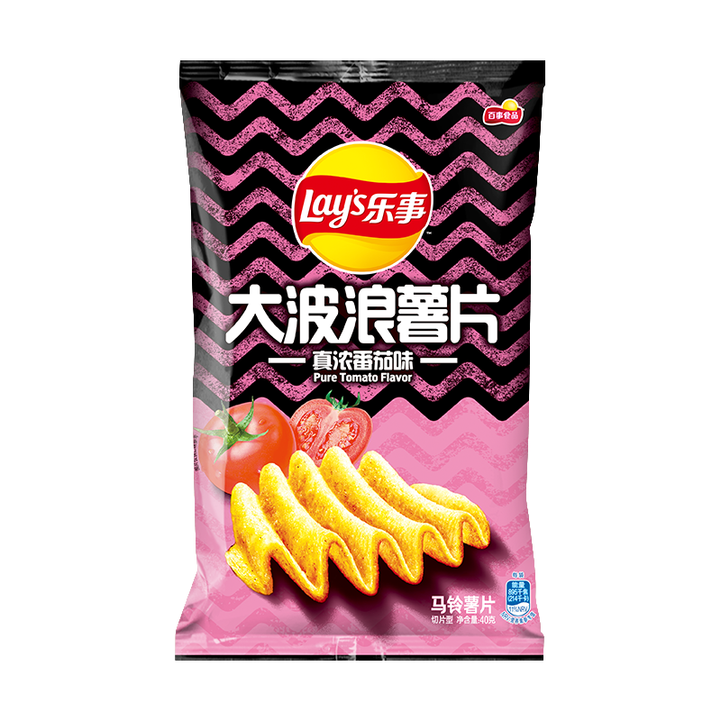 乐事 大波浪薯片 番茄味 40g 袋装