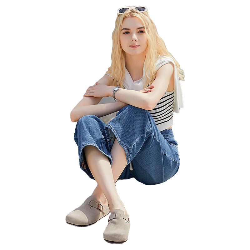 的的的沃 Devo Life  的的沃 Devo Life   Life 软木拖鞋女包头外穿休闲半包复古半拖懒人套脚勃肯鞋3624