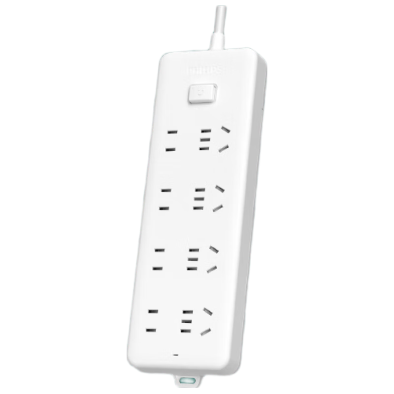 PHILIPS 飞利浦 新国标安全插座 8位组合孔总控1.8米 儿童保护门 插线板/插排/排插/接线板/拖线板2185WA