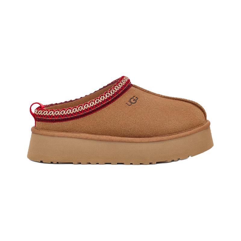 UGG秋季女士厚底Tazz塔茨乐福鞋一脚蹬懒人毛毛鞋1122553CHE|栗色36