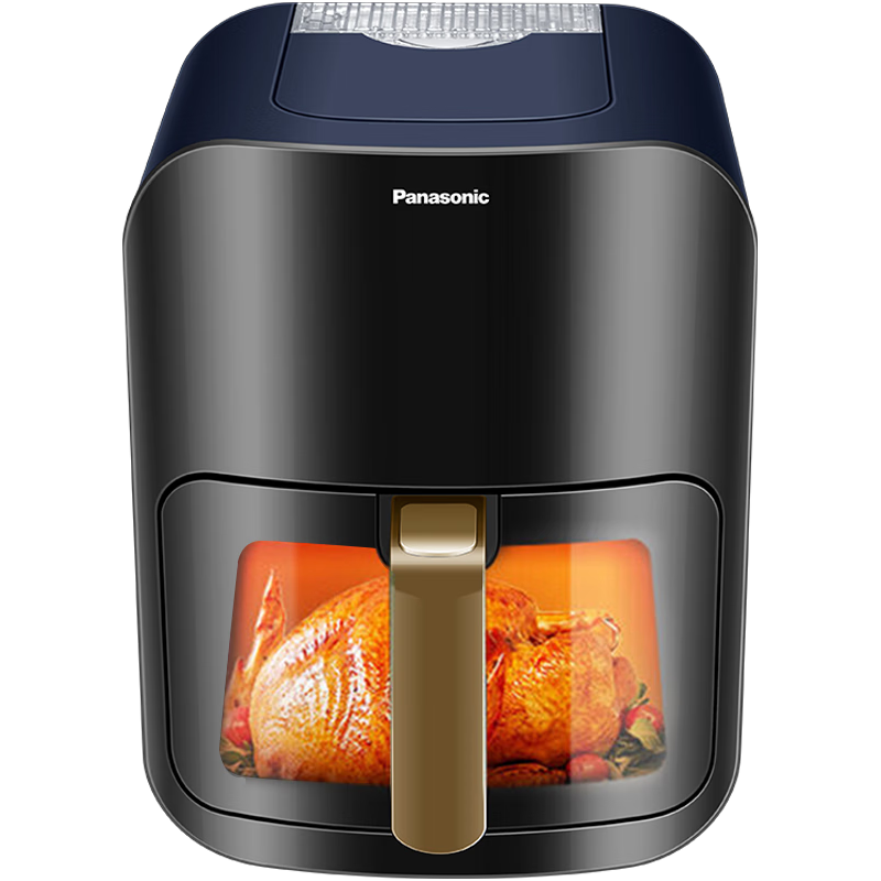 松下（Panasonic）可视空气炸锅 全自动家用空气炸烤箱 无油电炸锅 多功能煎炸锅 不用翻面 蒸汽加湿 4升大容量HC300 HC300【 4L 】1100W大功率+8大菜单