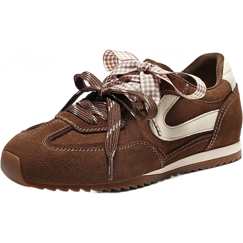 百丽（Belle）马年系列孙乐言树莓糖阿甘女26春新商场款休闲鞋F1P1DAM6 棕色 36