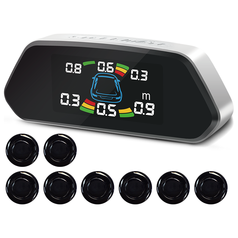 STEELMATE 铁将军 汽车倒车雷达 -彩屏-前4后4雷达 8探头 通用车型-黑色