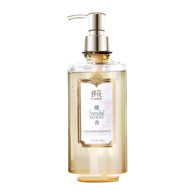 蜂花檀香氨基酸香氛液体香皂乌木佛手柑沉香沐浴洗澡香皂 檀香500ML 蜂花