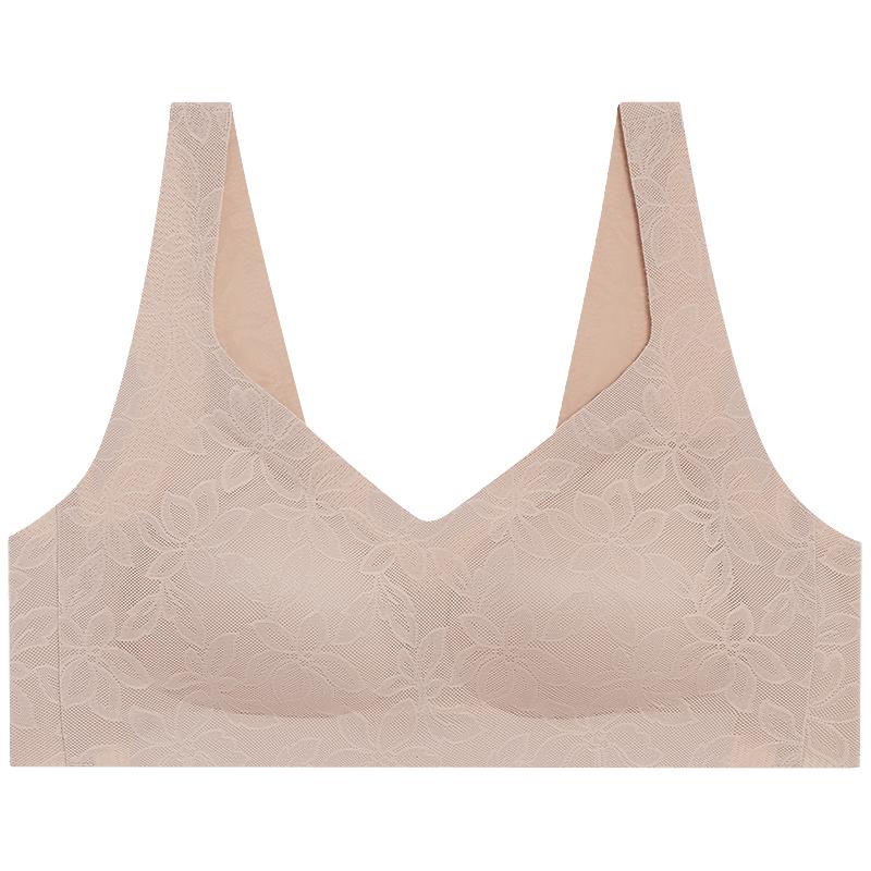 【净痕无尺码 减闷减压】花瓣蕾丝无托背心式文胸夏季薄款女