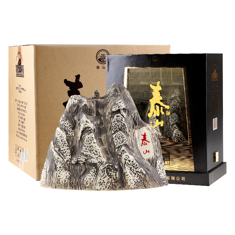 泰山牌 山形酒 浓香型白酒 52度1L*2瓶 礼盒装 山东白酒