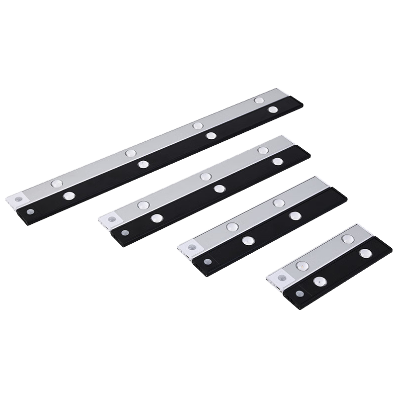 以典薄智能人体感应led灯充电式长条波纹灯猫眼感应灯山 【太空银】20cm 人体感应款