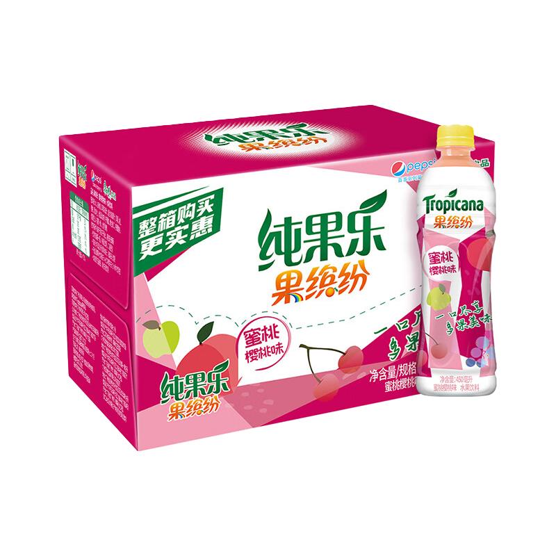 pepsi 百事 Tropicana 纯果乐 果缤纷系列 蜜桃樱桃果汁 (500ml