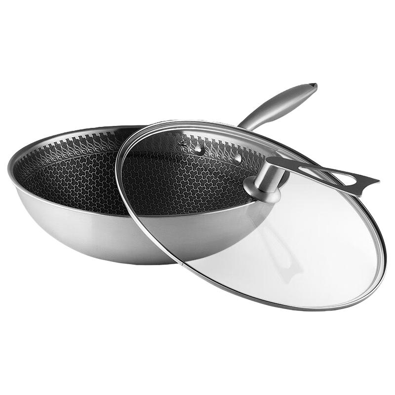 佳佰 悬浮式梅花纹系列 JBSK-MH32D 炒锅(32cm、不粘、304不锈钢)