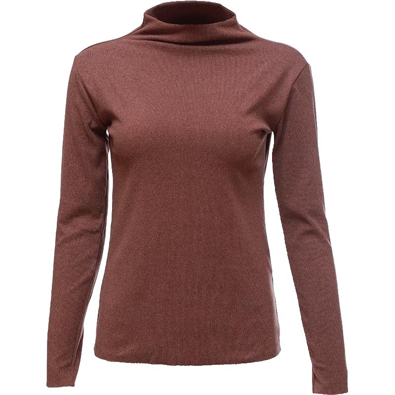 雅黛丽保暖打底内衣半高领阳离子高弹上衣简约舒适双面磨毛打底衫