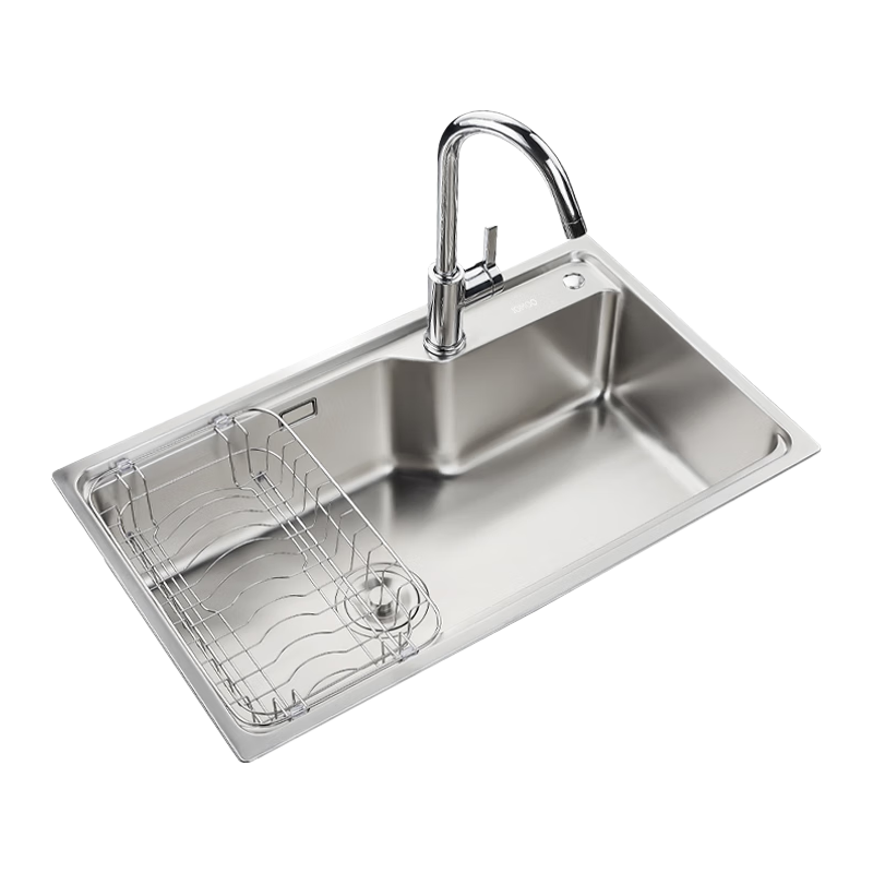 九牧（JOMOO）不锈钢拉丝水槽大容量洗菜盆洗碗池大单槽龙头套餐75*45 02277