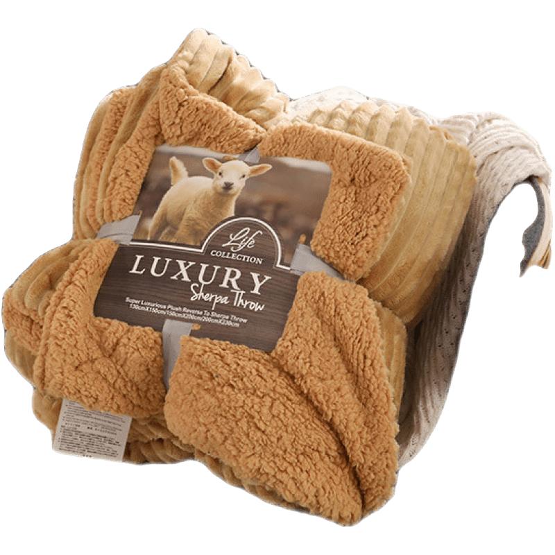 流川枫AB版双层毯双面绒塔夫绒羊羔绒毯子舒棉绒休闲毛毯 Wn-法兰羊羔毯-深空灰 150*200cm/约2.8斤