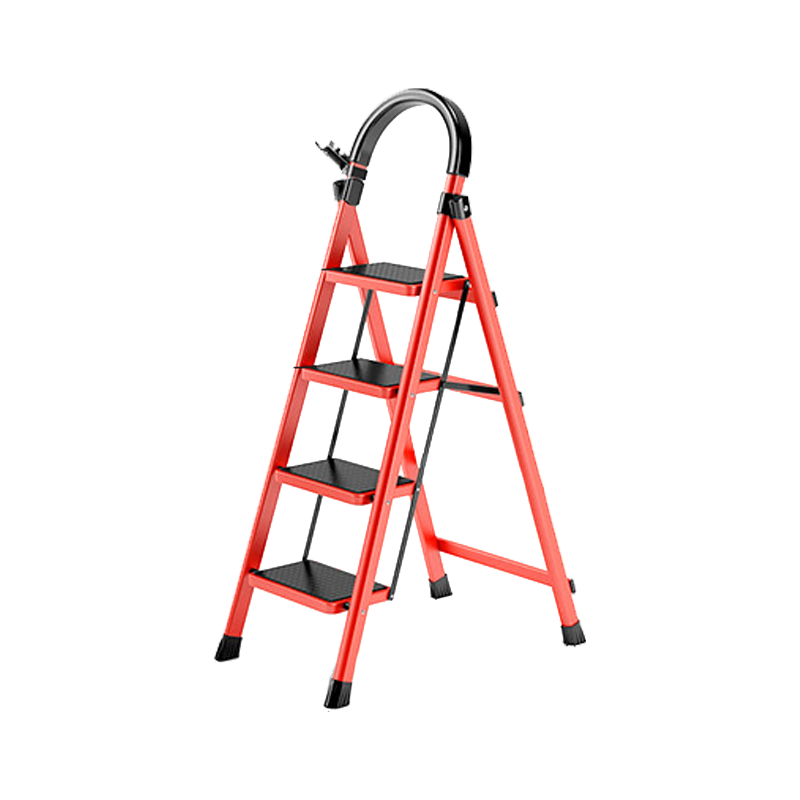 艾瑞科 梯子家用折叠梯人字梯楼梯踏步板加厚 碳钢纯净白六步梯