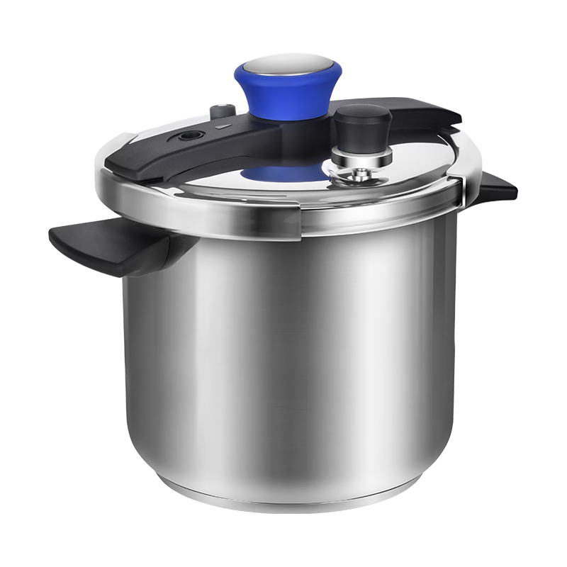 双喜 DOUBLE HAPPINESS高压锅304不锈钢易旋防爆高压锅燃气电磁炉通用夹钳压力锅蓝7L 22CM/7L