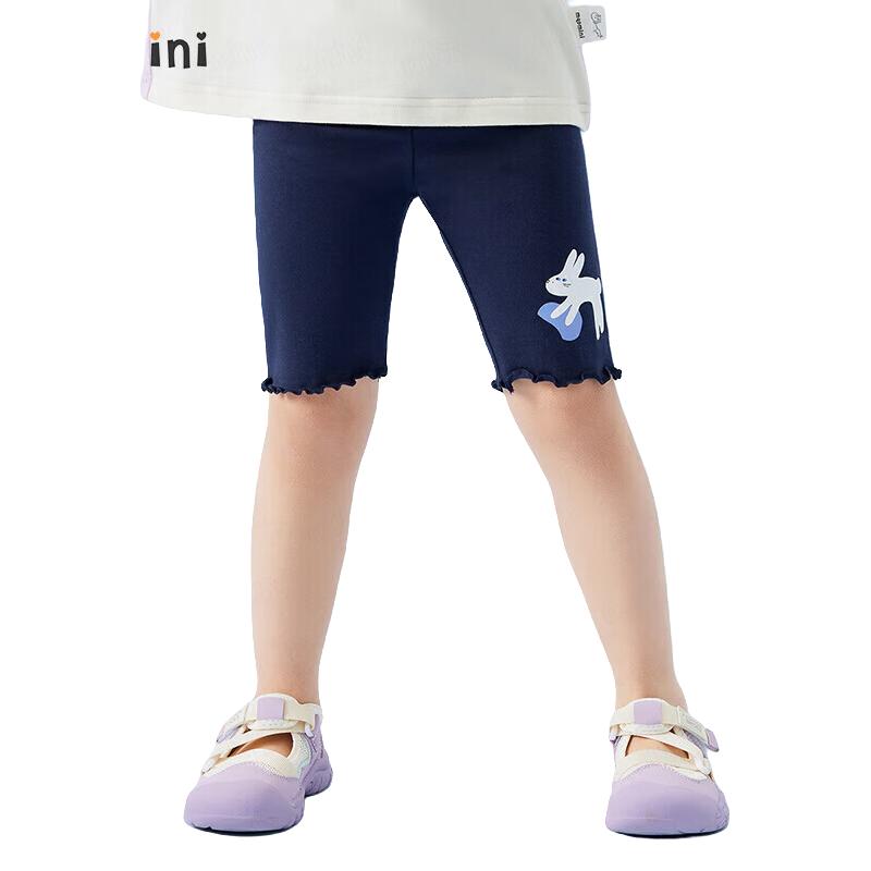 MQDMINI女童打底裤儿童五分短裤女孩薄款夏亲肤童装顽皮兔蓝色；140