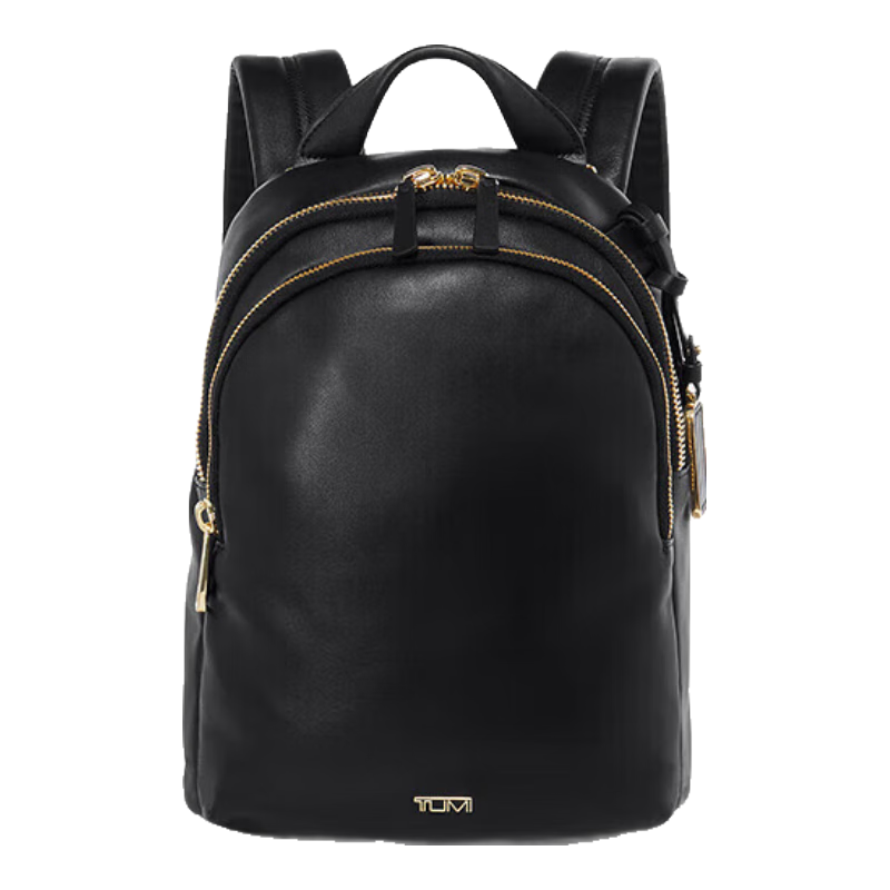 TUMI 途明 VOYAGEUR女士双肩包商务通勤皮质牛皮革电脑包黑色0196516DL520情人节礼物