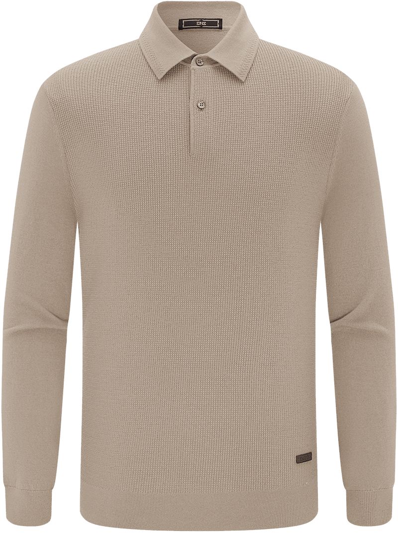 EMZ   【100%丝光澳毛】秋冬商务休闲羊毛衫经典衬衫领设计气质百搭