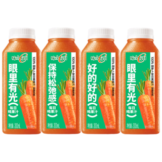 味全 冷藏每日C胡萝卜汁300ml*4+赠300ml*4