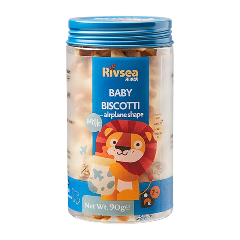 Rivsea 禾泱泱 婴幼儿牛乳饼干 宝宝零食 飞机造型磨牙饼干好抓握7个月以上