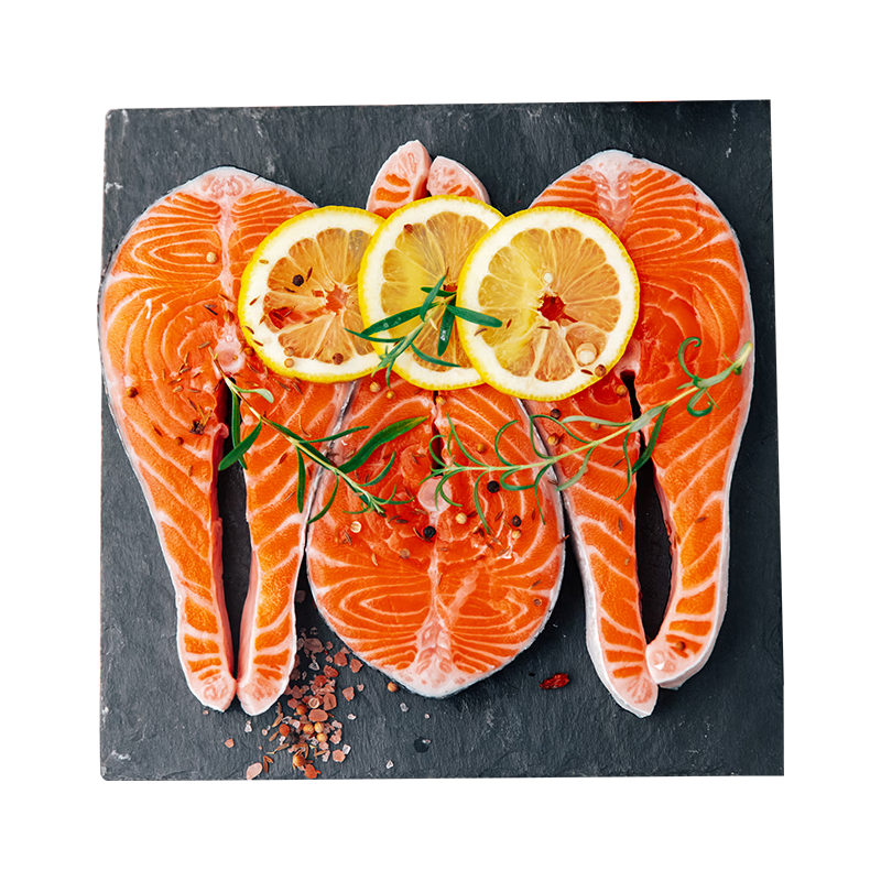 禧美海产 冷冻三文鱼排1kg（银鲑）独立包装3-4袋 智利 海鲜水产 轻食