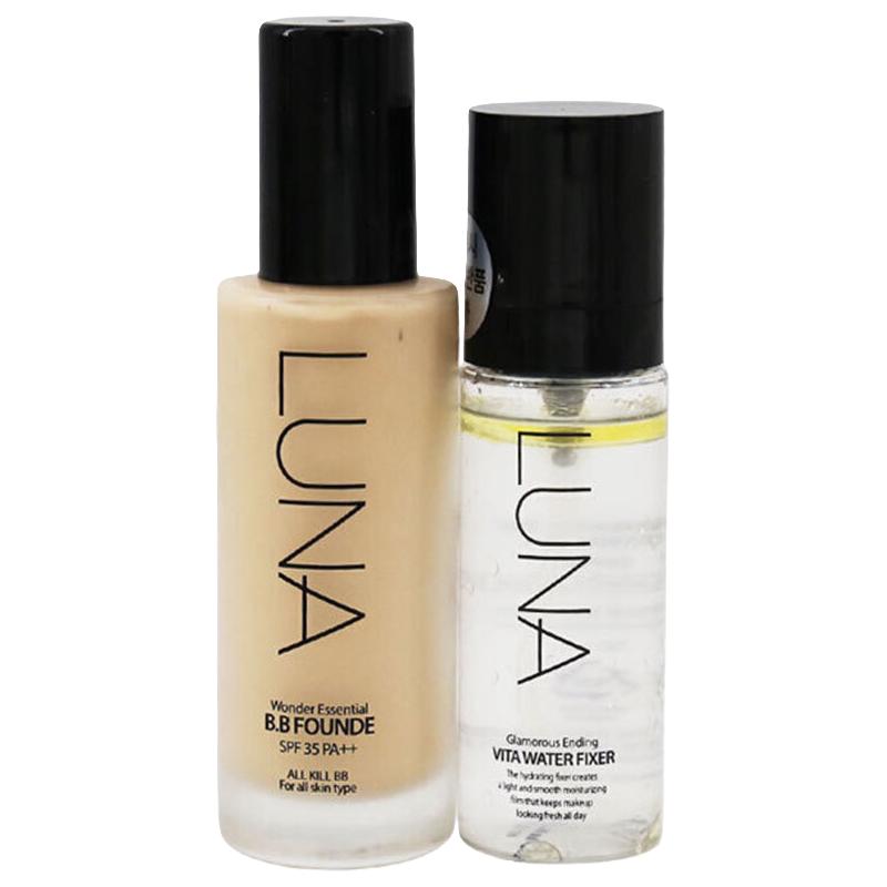 LUNA 露娜 滋润丝柔精华粉底液40ml + 幻彩维他命定妆喷雾50ml 21号象牙白