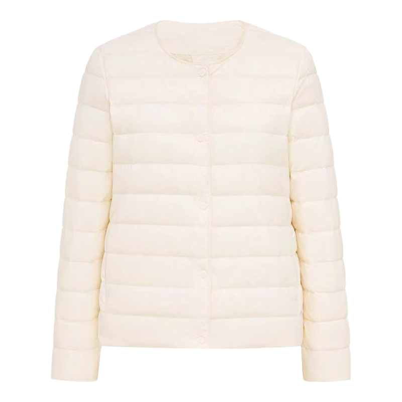 俞兆林羊毛内胆女2024秋冬潮流外套小个子时尚短款外穿保暖抗寒上衣 米白色【100%羊毛填充】 XL【120-140斤】