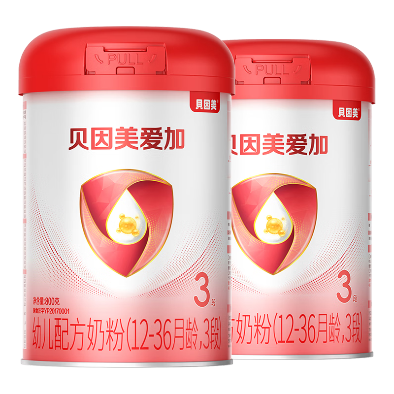 BEINGMATE 贝因美 爱加系列 幼儿奶粉 国产版 3段 800g*2罐