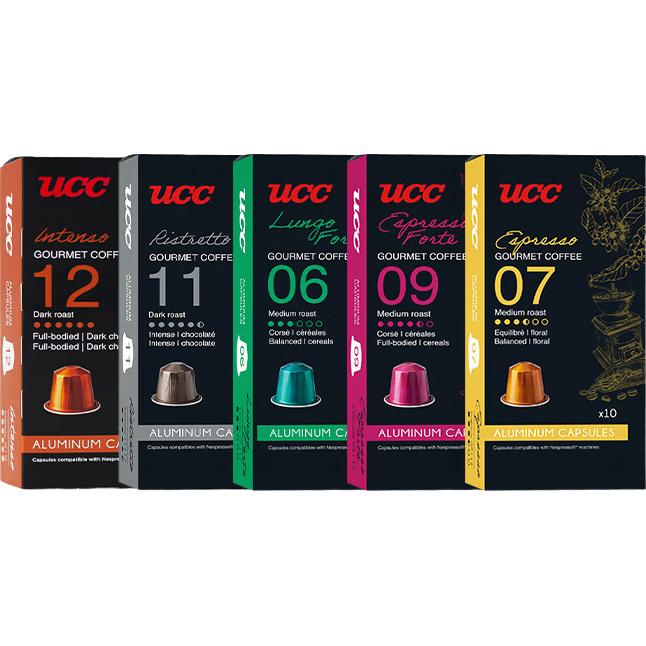 悠诗诗（UCC）胶囊咖啡法国意式浓缩10粒装适配Nespresso机型 6+7+9+11+12号5盒（共50粒*5g）