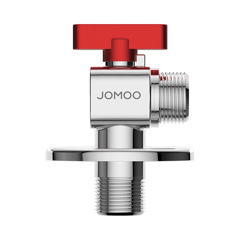 九牧（JOMOO）加长球阀铜阀芯铜阀体全开大流量角阀燃气热水器壁挂炉用八字阀 大流量单热方形球阀44105