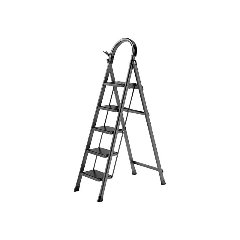 艾瑞科 梯子家用折叠梯人字梯楼梯碳钢经典黑六步梯