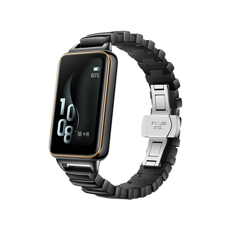 荣耀手环10 曜石黑+至简系列钢表带 黑色 套装（手环和表带分开）