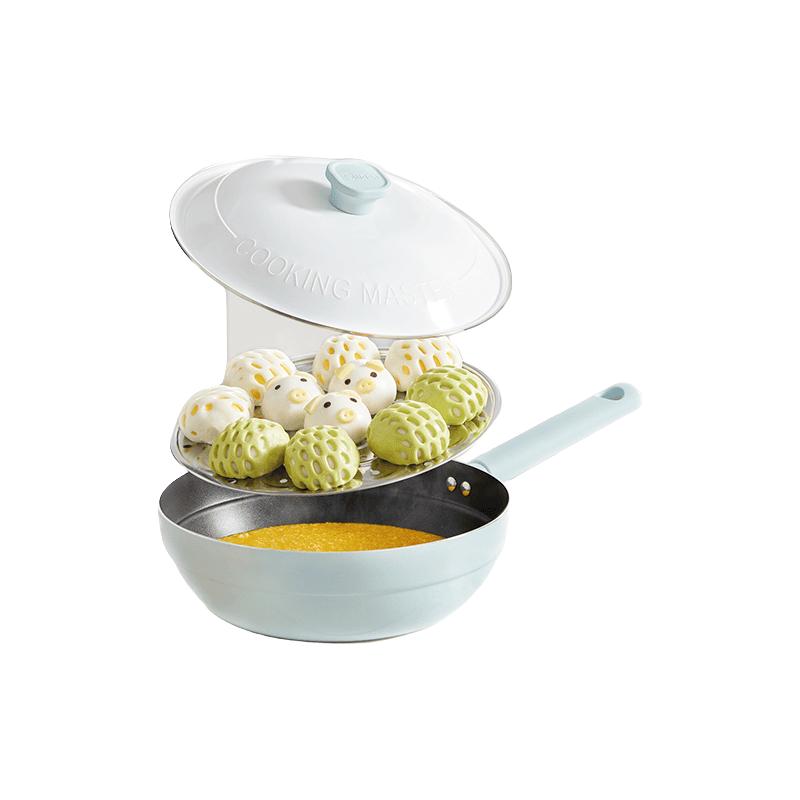 美的不粘炒锅多功能家用蒸煮煎炒一体锅煮炒菜电磁炉不粘锅