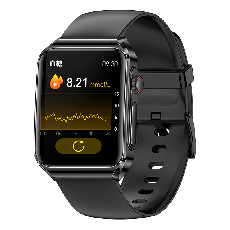 全程通24小时无创血糖监测智能运动手环1.85英寸大屏蓝牙通话ECG心电图HRV数据红光血氧血压监测男女通用 P21大屏无创血糖心电监测手环