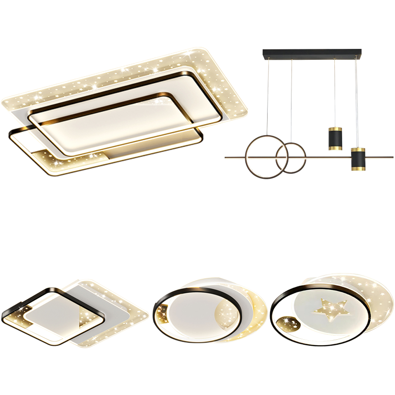 HD 全光谱智能AI语音吸顶灯 led大客厅灯卧室餐厅全屋智控灯具套餐A 力荐！全光谱智能款/三室两厅A