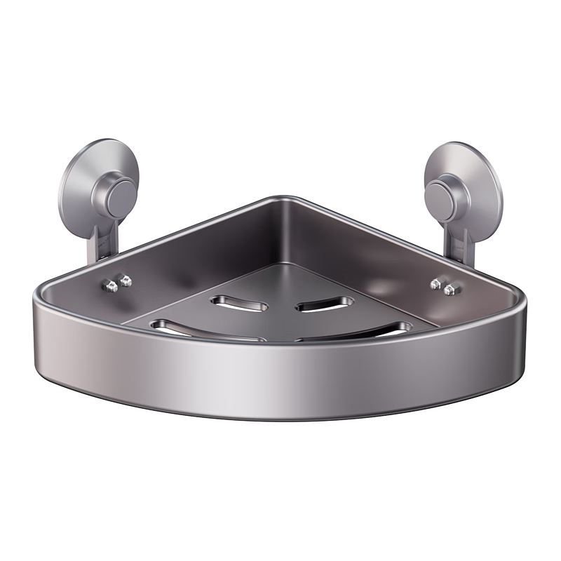 TAILI 太力 浴室置物架三角太空铝免打孔转角墙角厕所洗手间吸盘置物架 1个