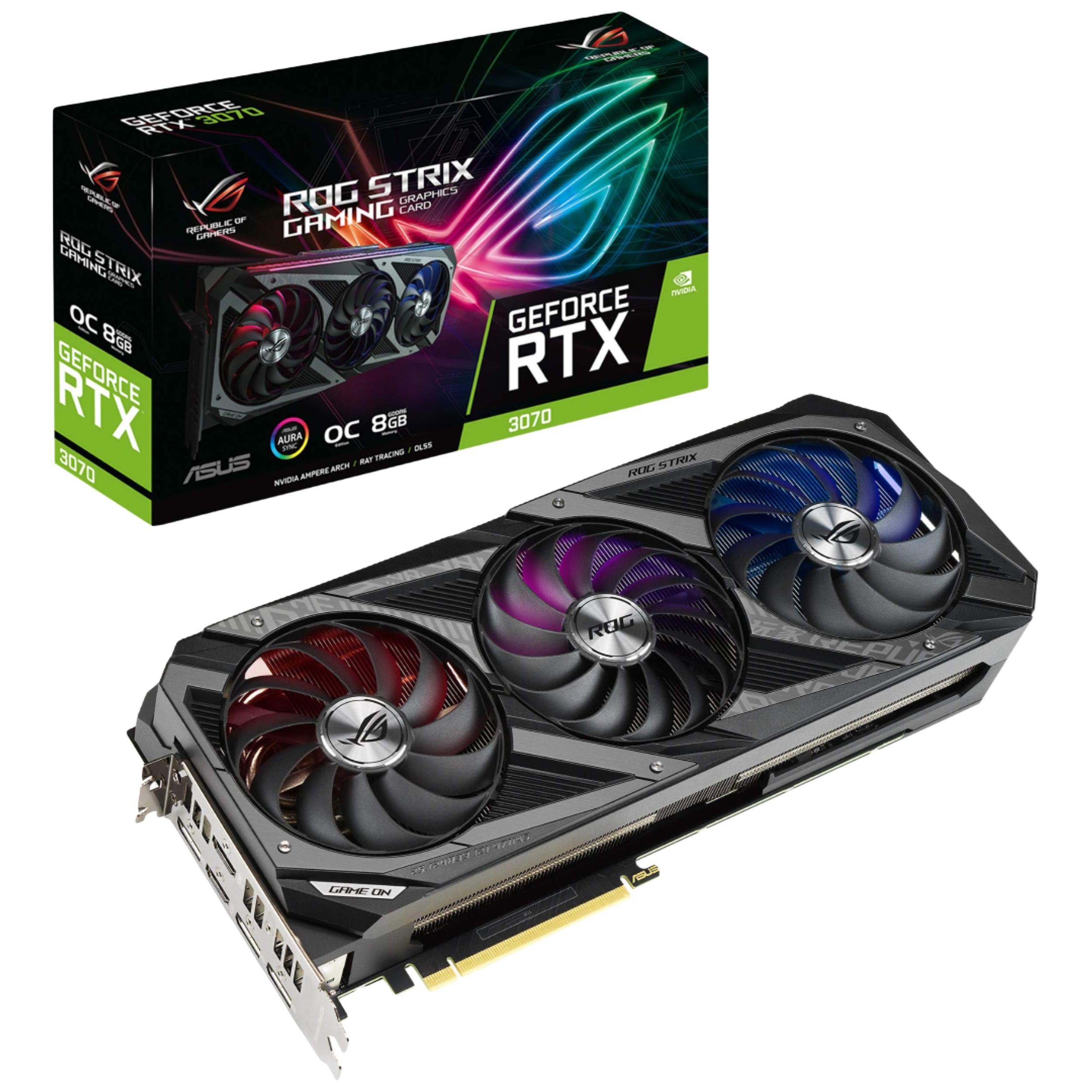 ROG 玩家国度 STRIX GeForce RTX 3070 O8G GAMING 显卡 8GB 黑色