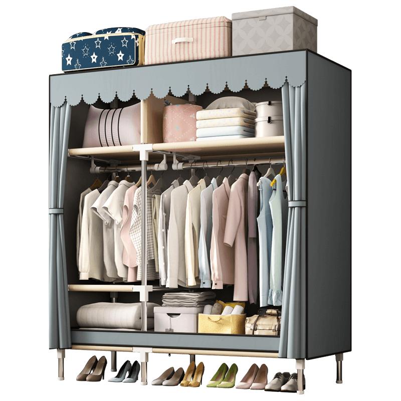 乐爱家 布艺简易衣柜 经典灰 105*45*170cm