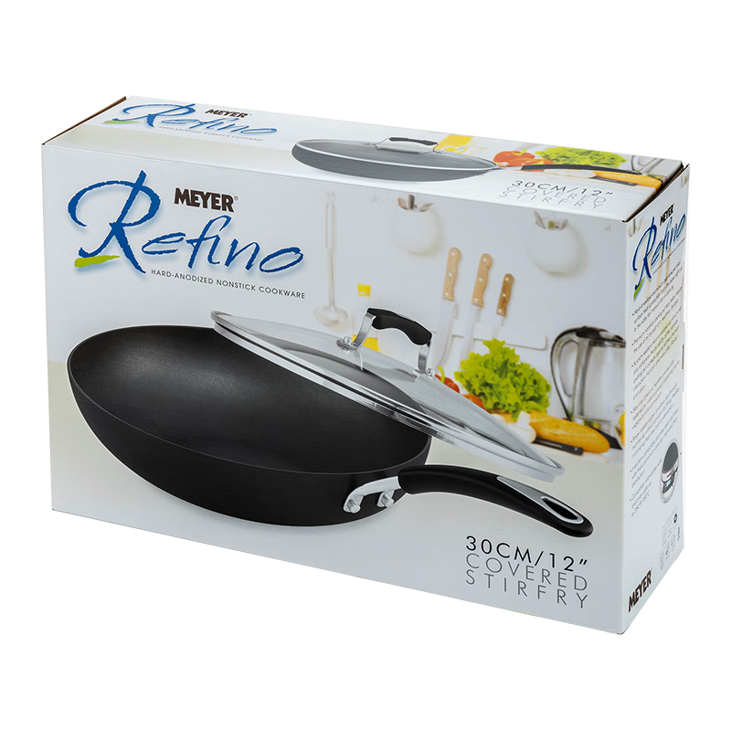 MEYER 美亚 炒锅不粘锅具炒菜无油烟30cm大马勺平底家用中式不沾锅子煤通用专用 轻