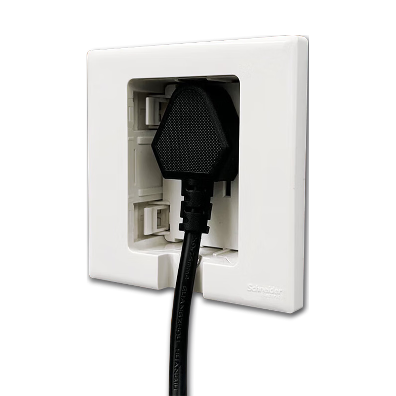 施耐德电气开关插座86型嵌入式插座冰箱内嵌式插座隐藏式插座 白色10A五孔