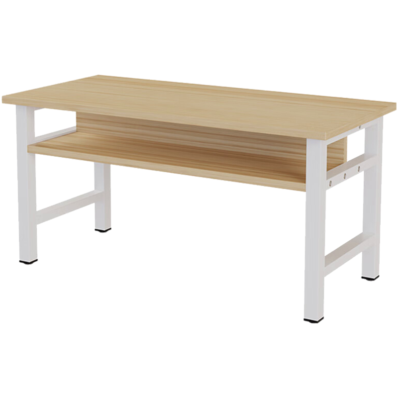 雅美乐 书房桌子电脑桌双层收纳 简易办公家用桌书桌学习桌写字桌