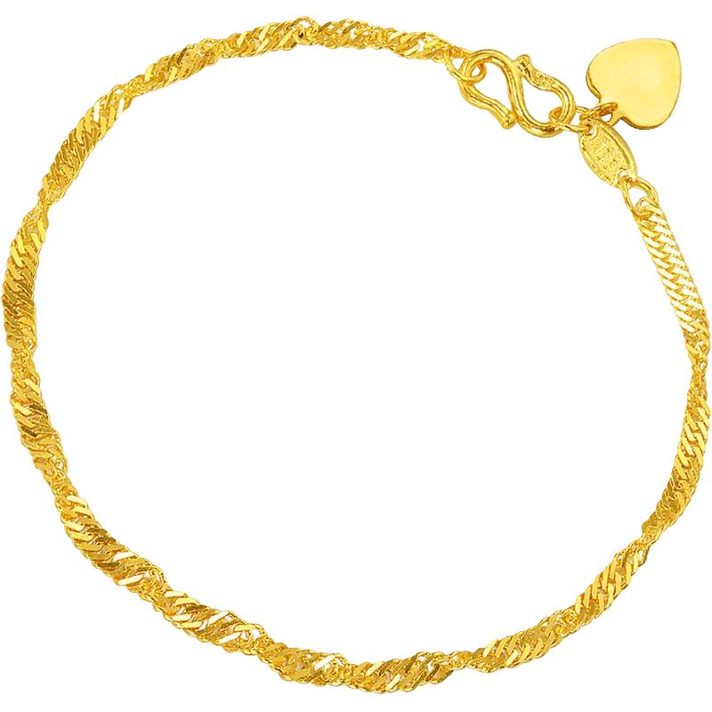 Chow Sang Sang 周生生 09240B 水波纹足金手链