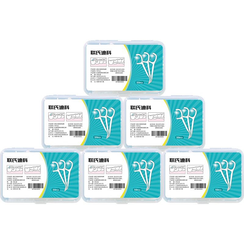 联氏迪科 圆线牙线棒 6盒300支