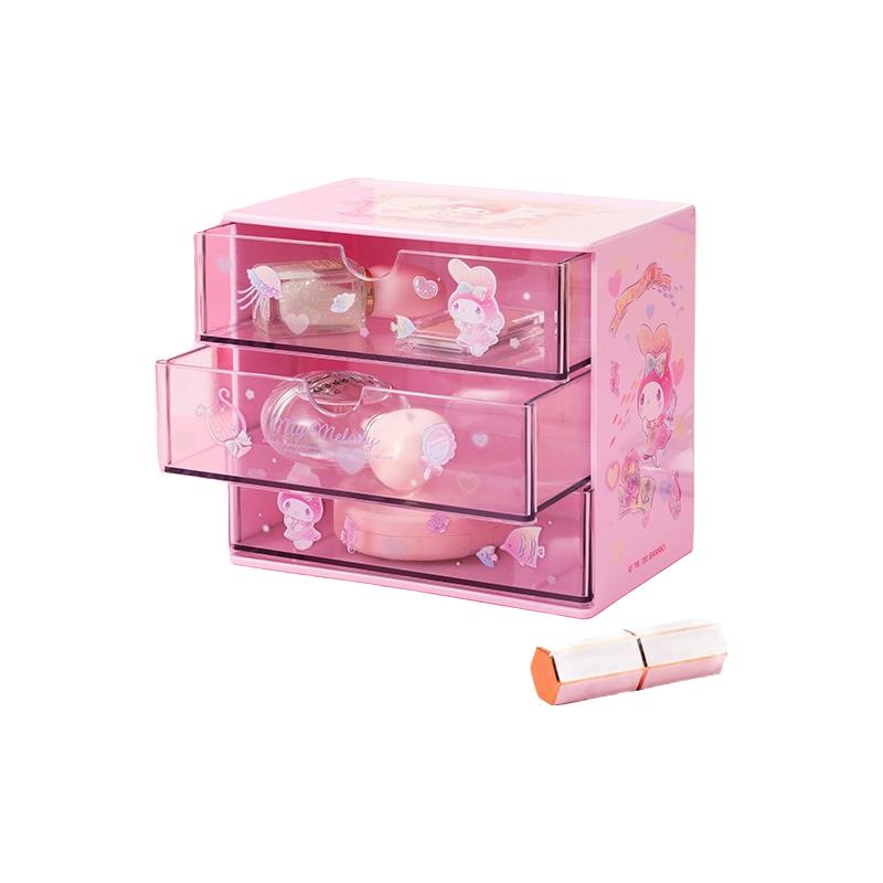 MINISO 名创优品 三丽鸥迪士尼联名抽屉式九宫格收纳盒化妆品口红首饰桌面多层储 抽屉式收纳盒-美乐蒂