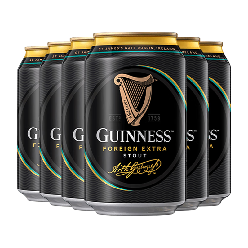  GUINNESS/健力士 爱尔兰 世涛黑啤  330mL 6罐 健力士（7.5度） 听装